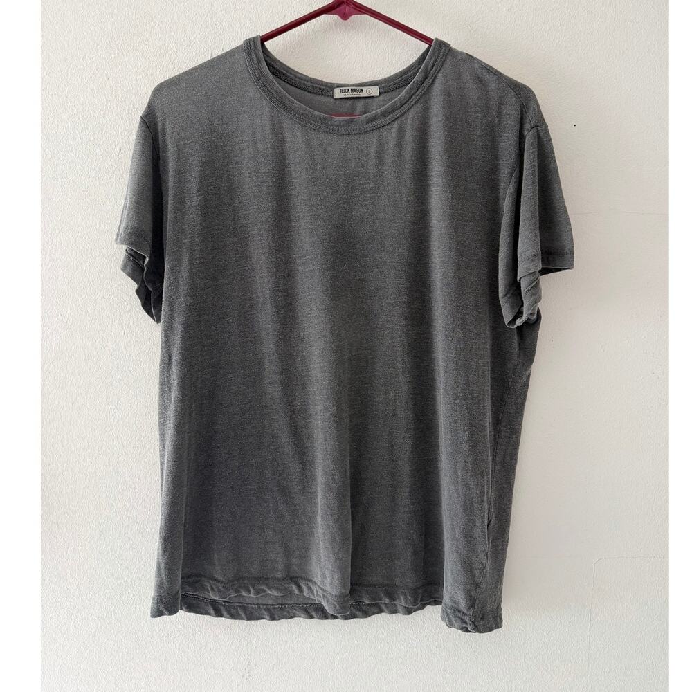 Buck Mason Shirt Mens L Gray Crew Neck Cotton Tee Shirt